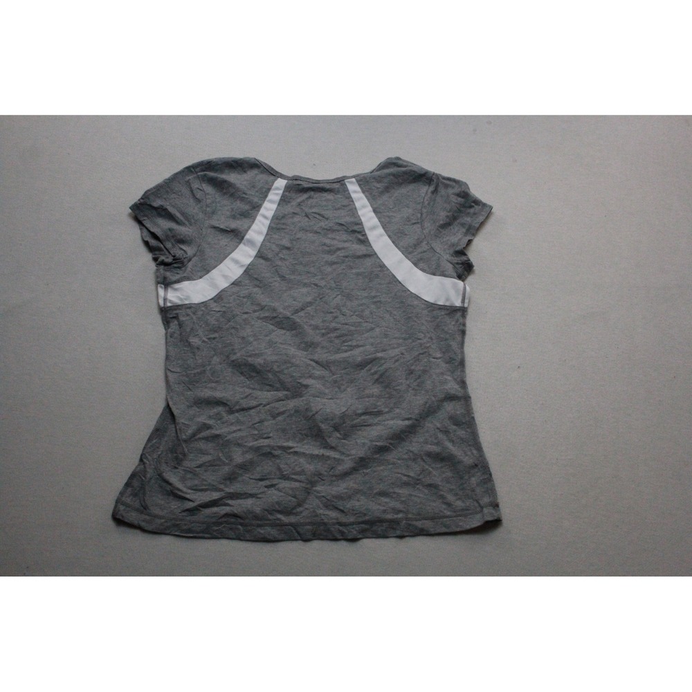 Danskin Now Active Top Womens Large Gray Excellent Mesh Short Sleeve T-Shirt
